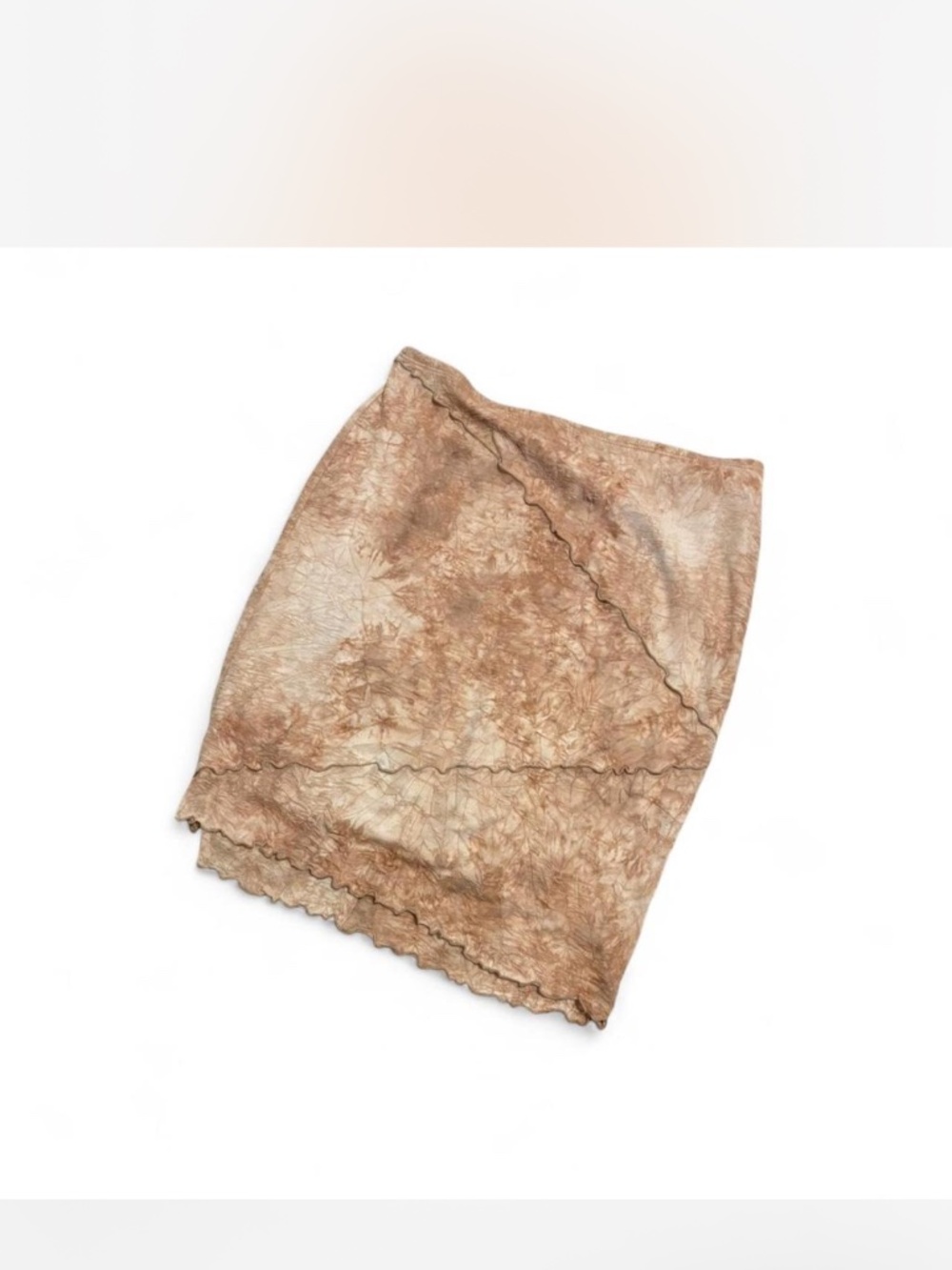 Vintage Y2K Brown Tie Dye Mesh Mini Skirt Fairy grunge